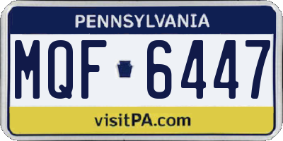 PA license plate MQF6447