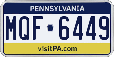 PA license plate MQF6449