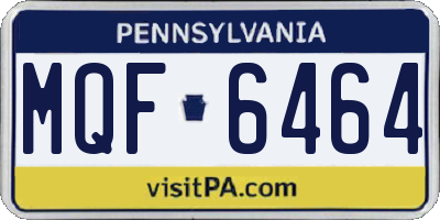 PA license plate MQF6464