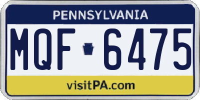 PA license plate MQF6475