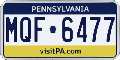 PA license plate MQF6477