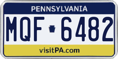 PA license plate MQF6482