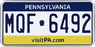 PA license plate MQF6492