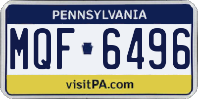 PA license plate MQF6496