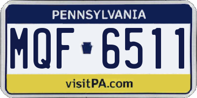 PA license plate MQF6511
