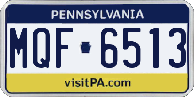 PA license plate MQF6513