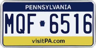 PA license plate MQF6516