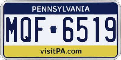 PA license plate MQF6519