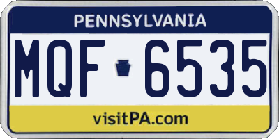 PA license plate MQF6535