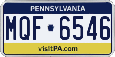 PA license plate MQF6546