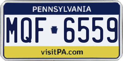 PA license plate MQF6559
