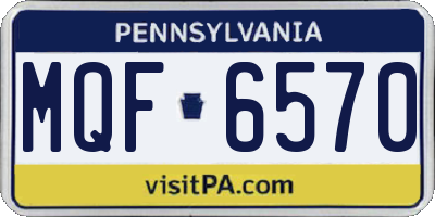 PA license plate MQF6570