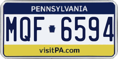 PA license plate MQF6594