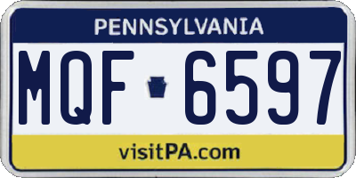 PA license plate MQF6597