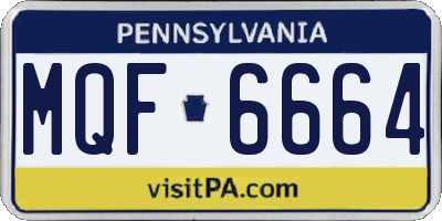 PA license plate MQF6664