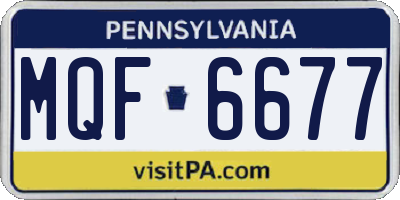 PA license plate MQF6677