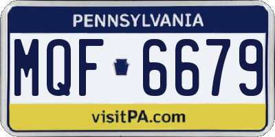 PA license plate MQF6679