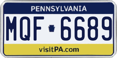 PA license plate MQF6689
