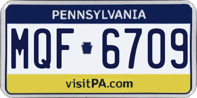 PA license plate MQF6709
