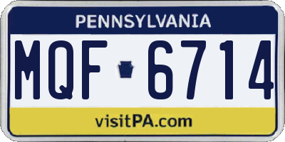 PA license plate MQF6714