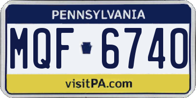 PA license plate MQF6740