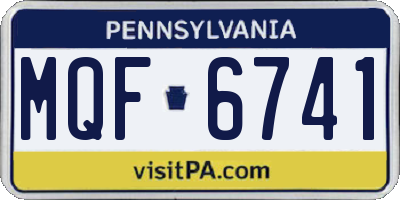 PA license plate MQF6741
