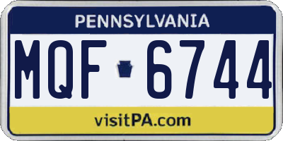 PA license plate MQF6744
