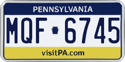 PA license plate MQF6745