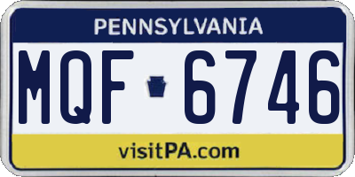 PA license plate MQF6746