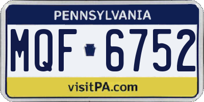 PA license plate MQF6752