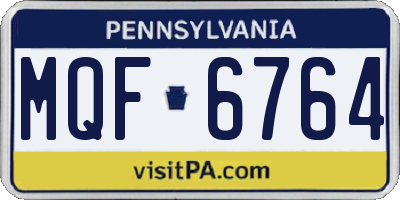 PA license plate MQF6764