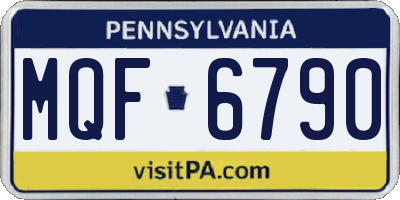 PA license plate MQF6790
