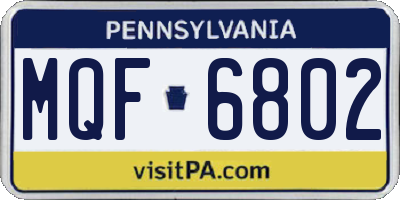PA license plate MQF6802