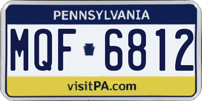 PA license plate MQF6812