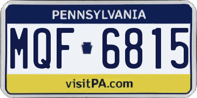 PA license plate MQF6815
