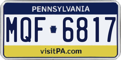 PA license plate MQF6817