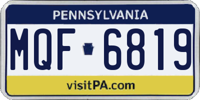 PA license plate MQF6819
