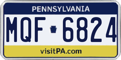 PA license plate MQF6824
