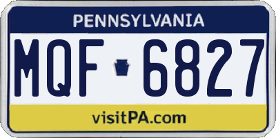 PA license plate MQF6827