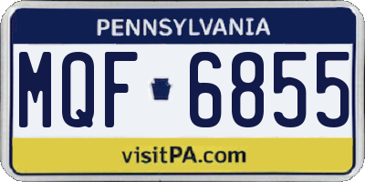PA license plate MQF6855