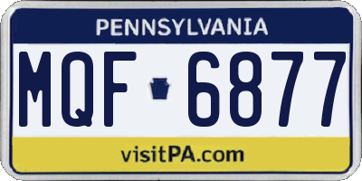 PA license plate MQF6877