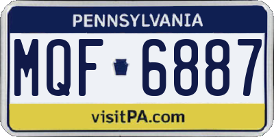 PA license plate MQF6887