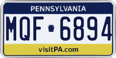 PA license plate MQF6894