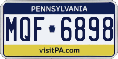 PA license plate MQF6898