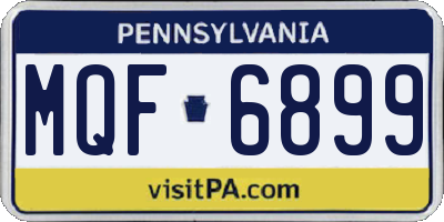 PA license plate MQF6899