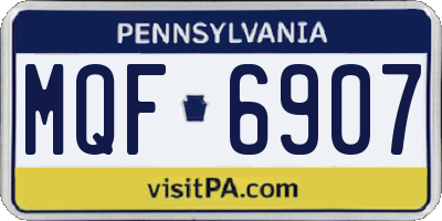 PA license plate MQF6907