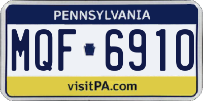 PA license plate MQF6910