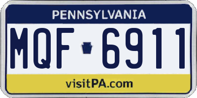 PA license plate MQF6911