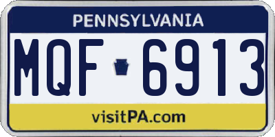 PA license plate MQF6913