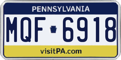 PA license plate MQF6918